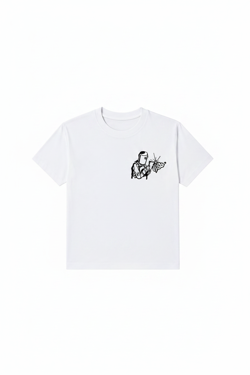 White tee - pure white background